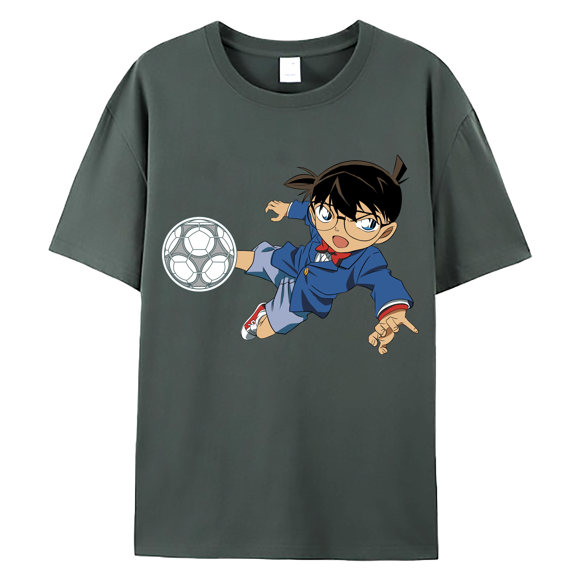 （画像用） 名探偵コナン 江戸川 コナン Detective Conan Conan Edogawa 綿100％ メンズ半袖Tシャツ｜肌触りやわらか＆通気性